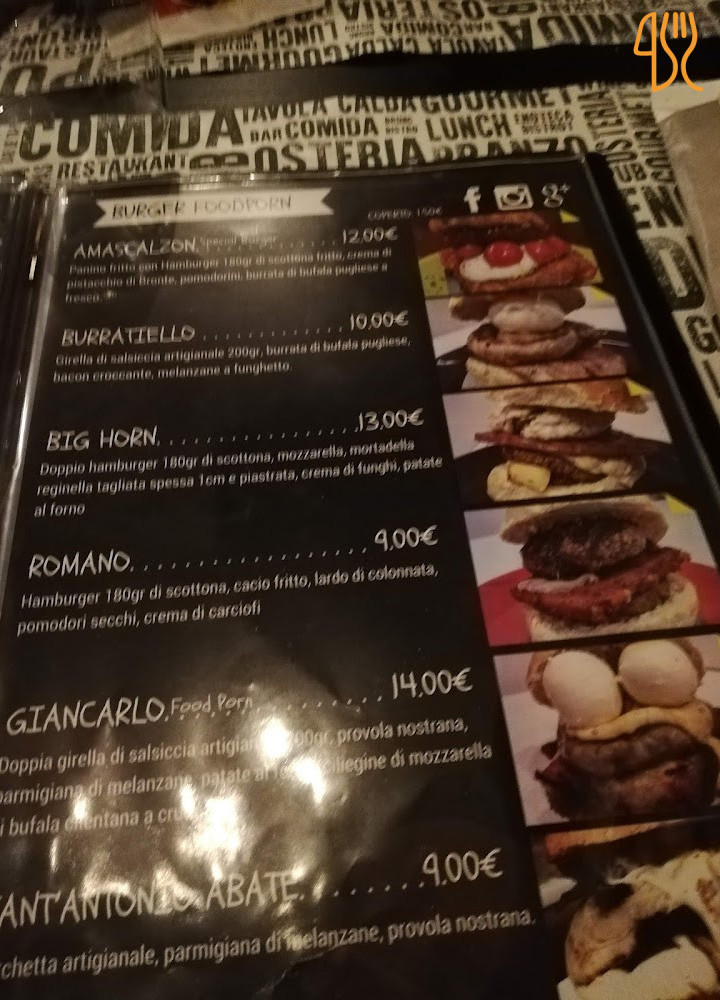 Amascalzon Burgerhouse Speisekarte