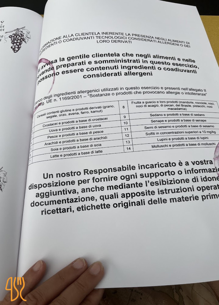 Prosciutteria La Douja Speisekarte