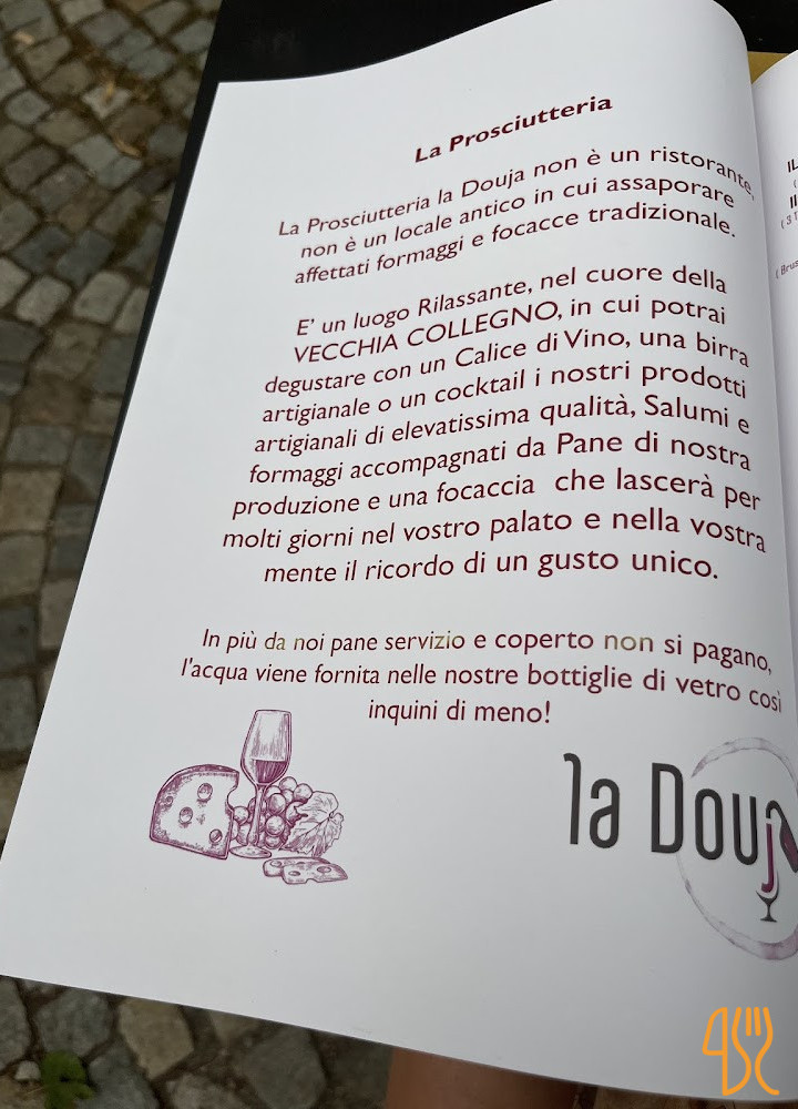 Prosciutteria La Douja Speisekarte