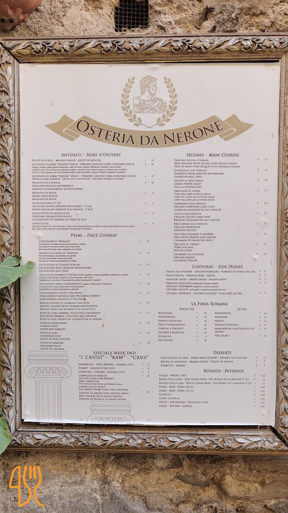 Osteria Da Nerone Carta