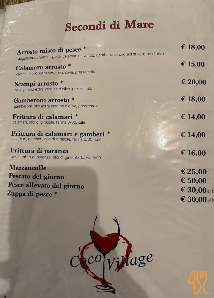 Coco Village Carta