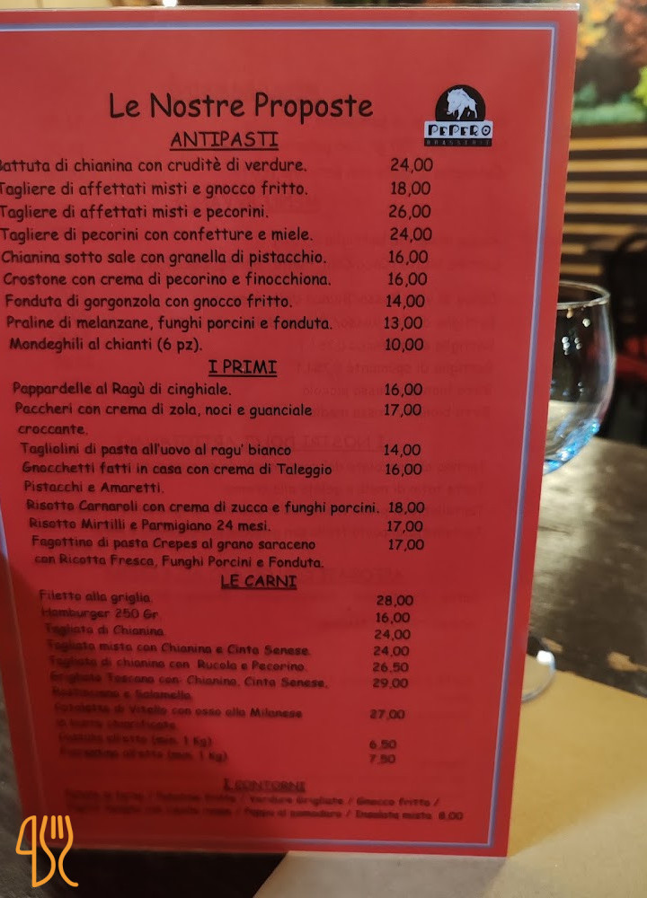 Pepero Brasserie Speisekarte