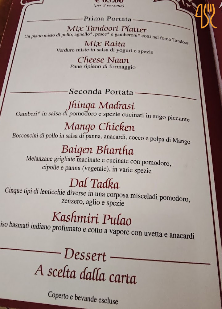 Zaika Indiano Carta