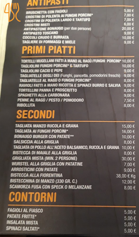 Bonaugo Pizzeria Speisekarte