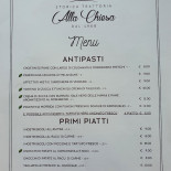 Storica Trattoria Alla Chiesa Speisekarte