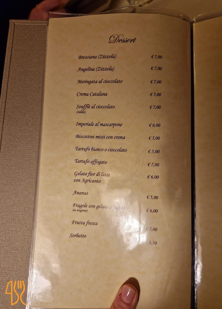 La Cicala Villa Ferro Speisekarte