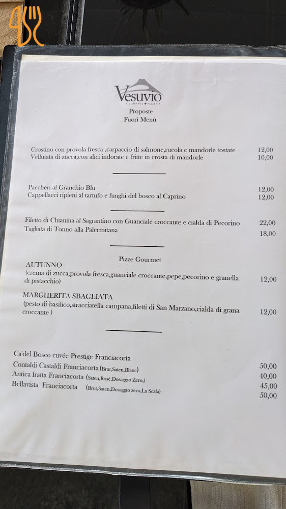 Pizzeria Vesuvio Carte