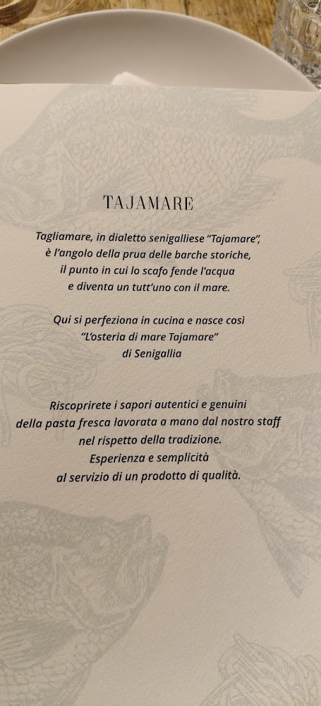 Tajamare Osteria Di Mare Carta