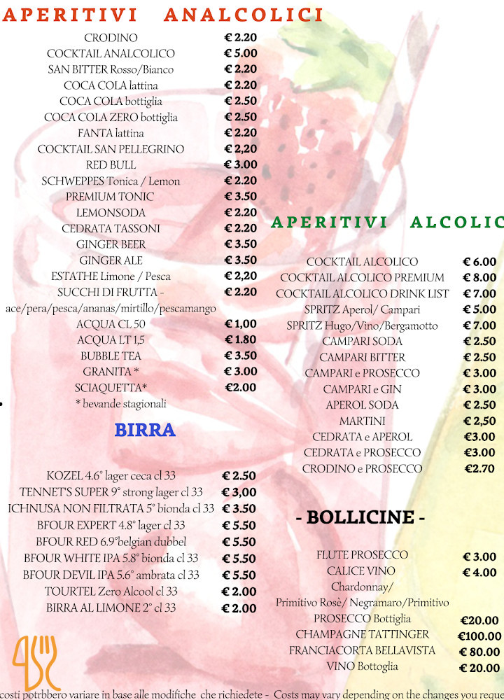Bistrot Del Borgo Carta
