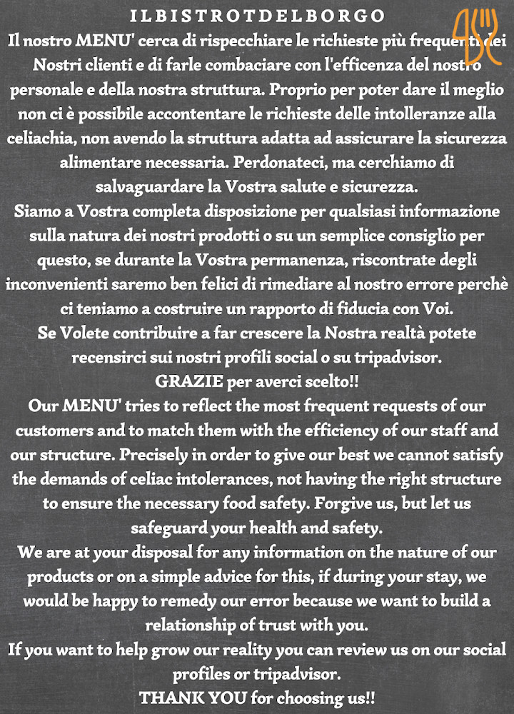 Bistrot Del Borgo Carta