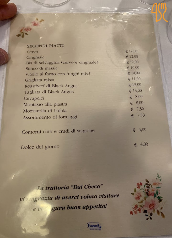 Trattoria Dal Checo Carte