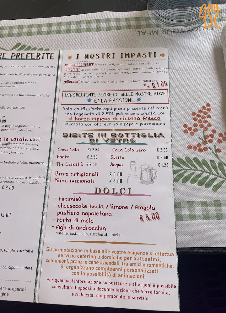 Pizz'orto Carte