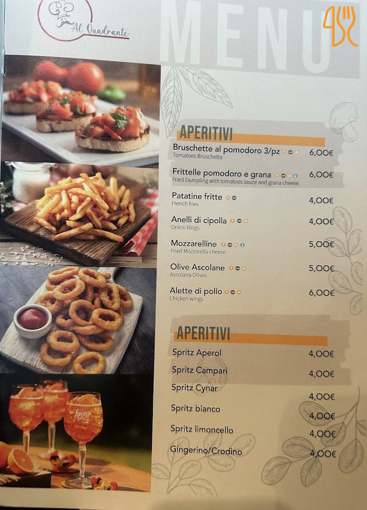 Al Quadrante Speisekarte