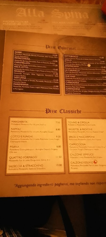 Pizzeria Birreria Dabbe Carte