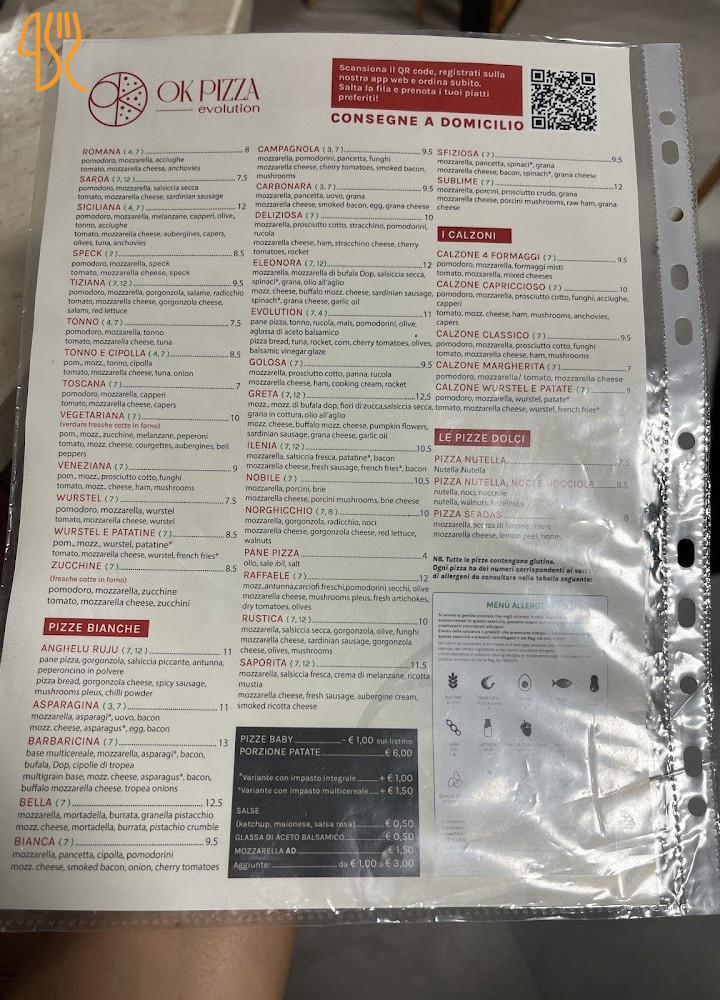 Ok Pizza Evolution Carta