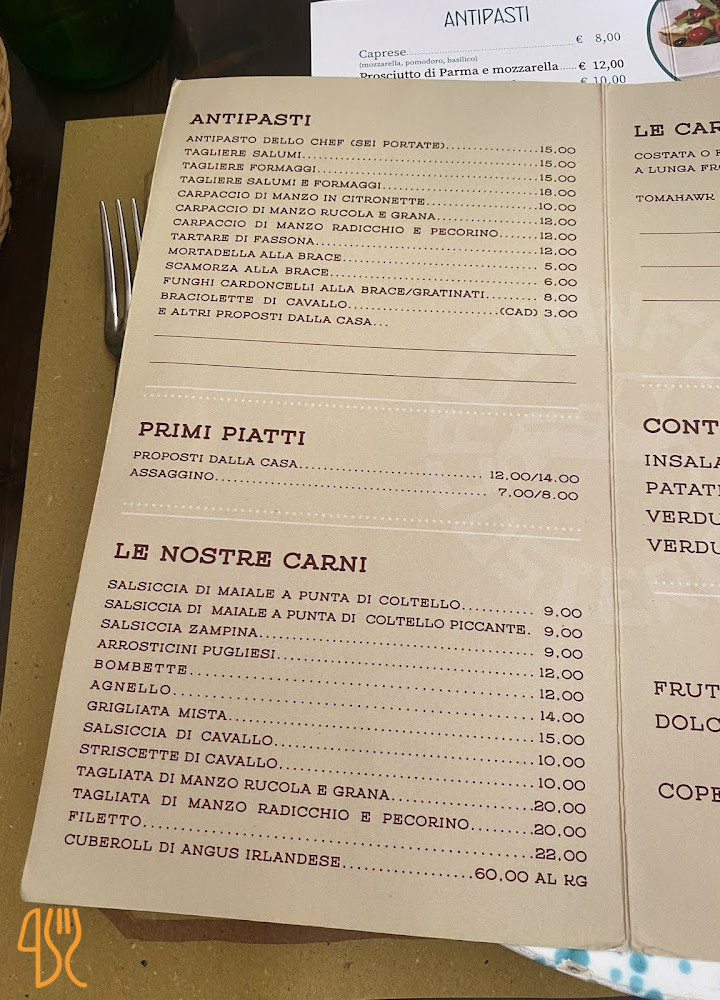 Osteria Caccianferno Carte