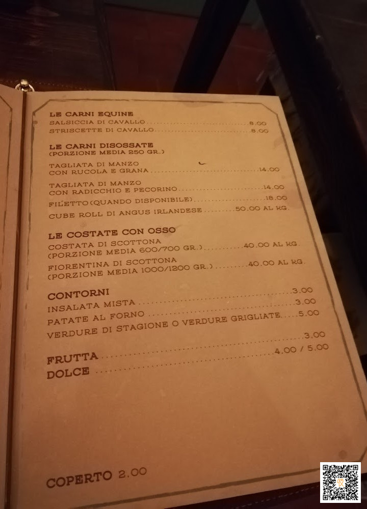 Osteria Caccianferno Carte