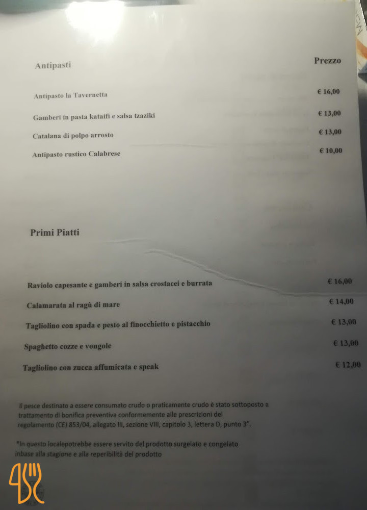 La Tavernetta Carte