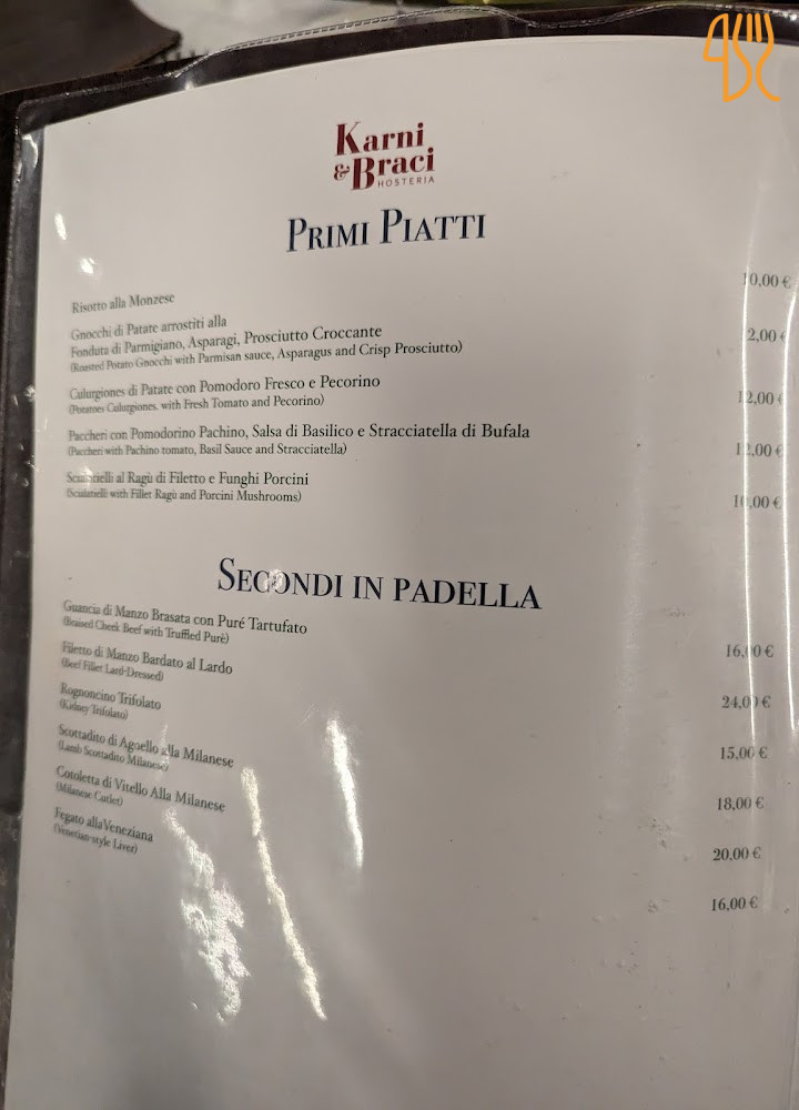 Karni Braci Speisekarte