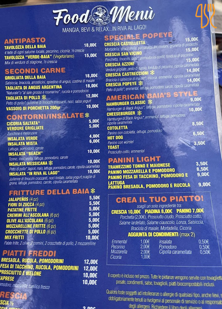 La Baia Di Popeye Speisekarte