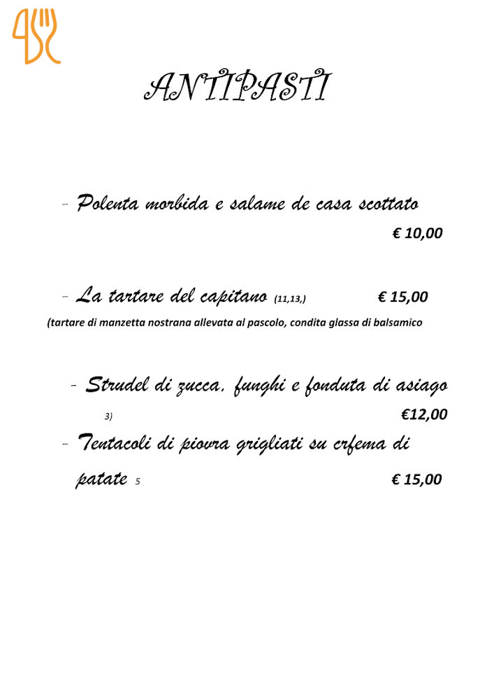 Trattoria L'isola Che Non C'è Carta