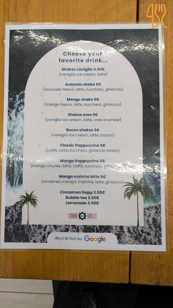 Cruise Cafe Home-made Burger Poké Brunch Civitavecchia Speisekarte
