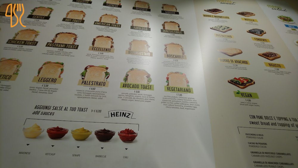 Capatoast Padova Speisekarte