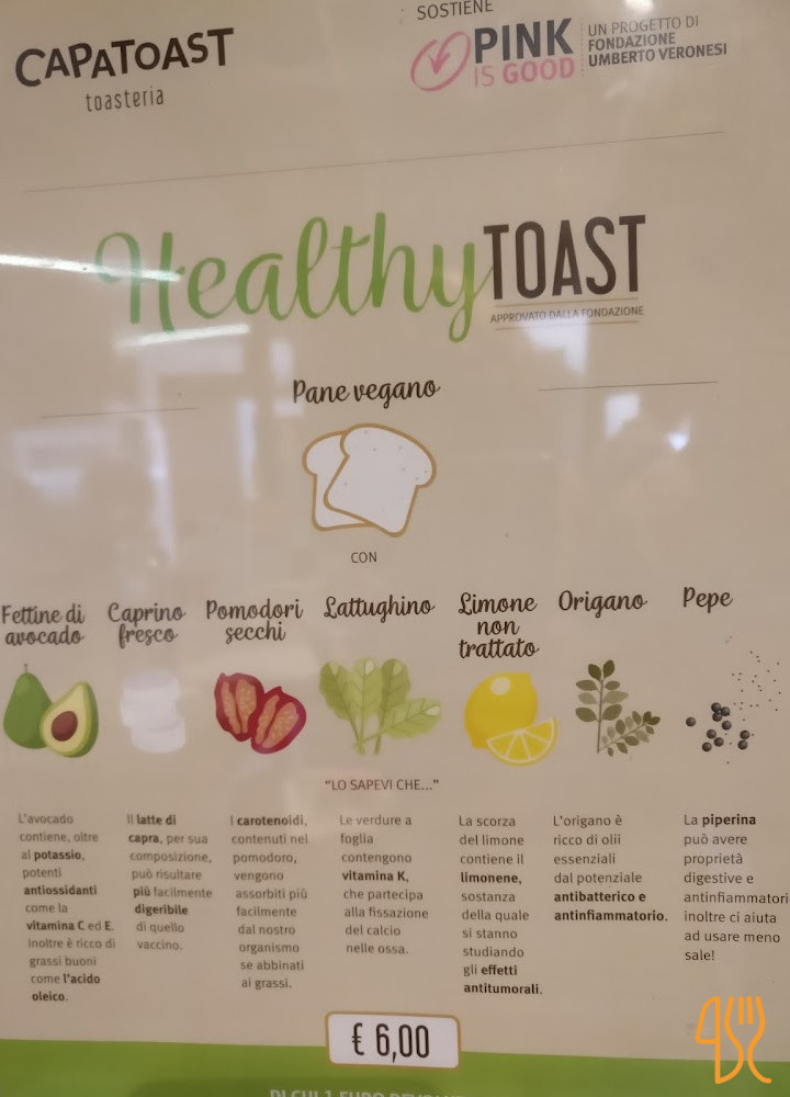 Capatoast Padova Speisekarte