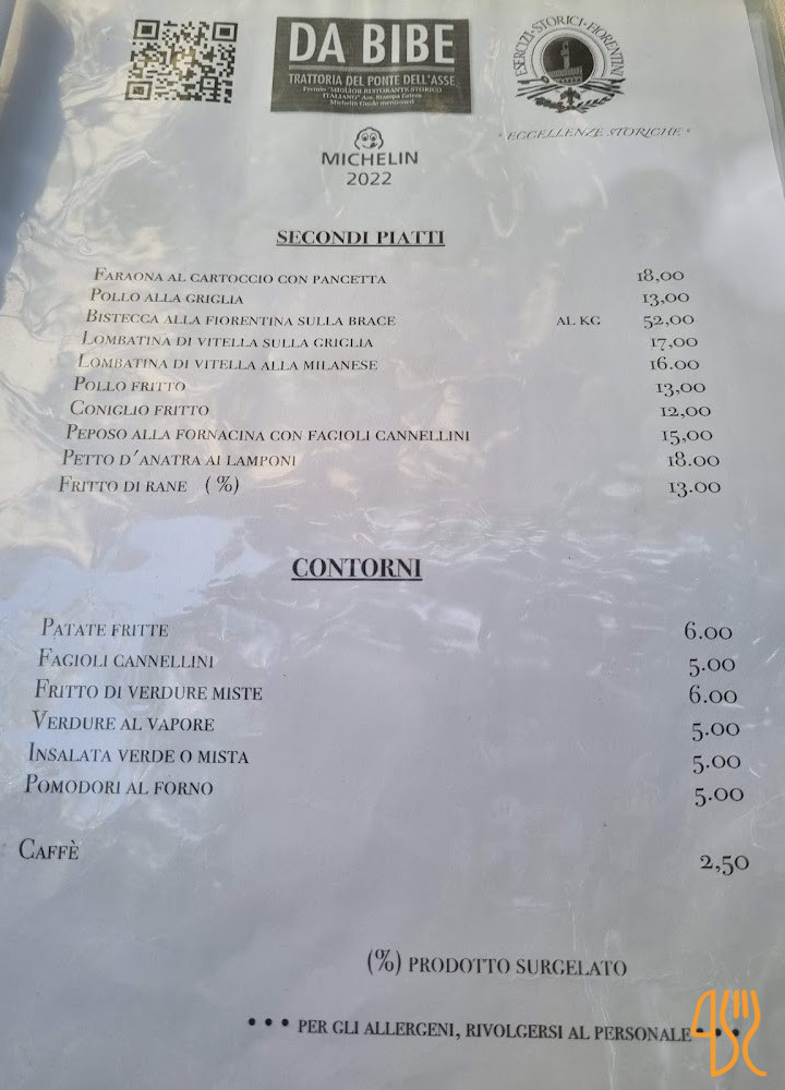 Trattoria Bibe Di Baudone Matteo Carte