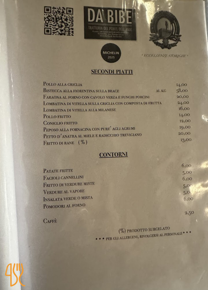 Trattoria Bibe Di Baudone Matteo Carte