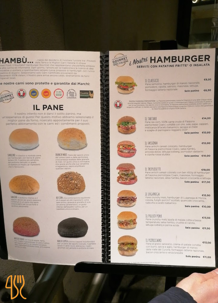 Hambù Hamburgeria E Pinsa Romana A Lecco Speisekarte