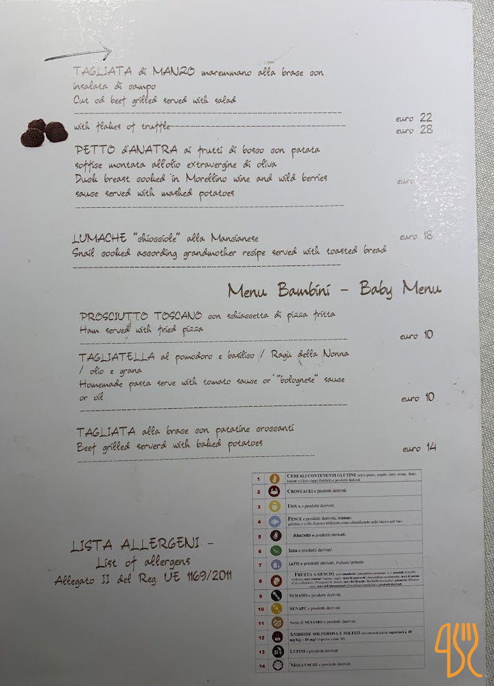 La Filanda Carte
