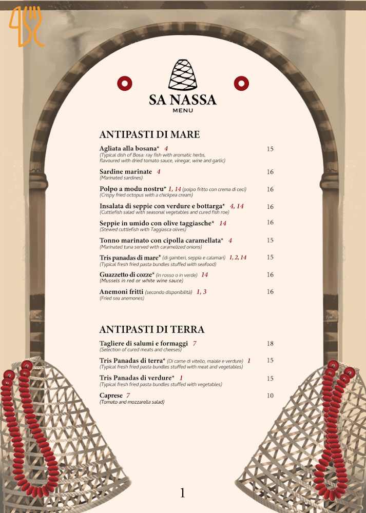 Trattoria Sa Nassa Meniu