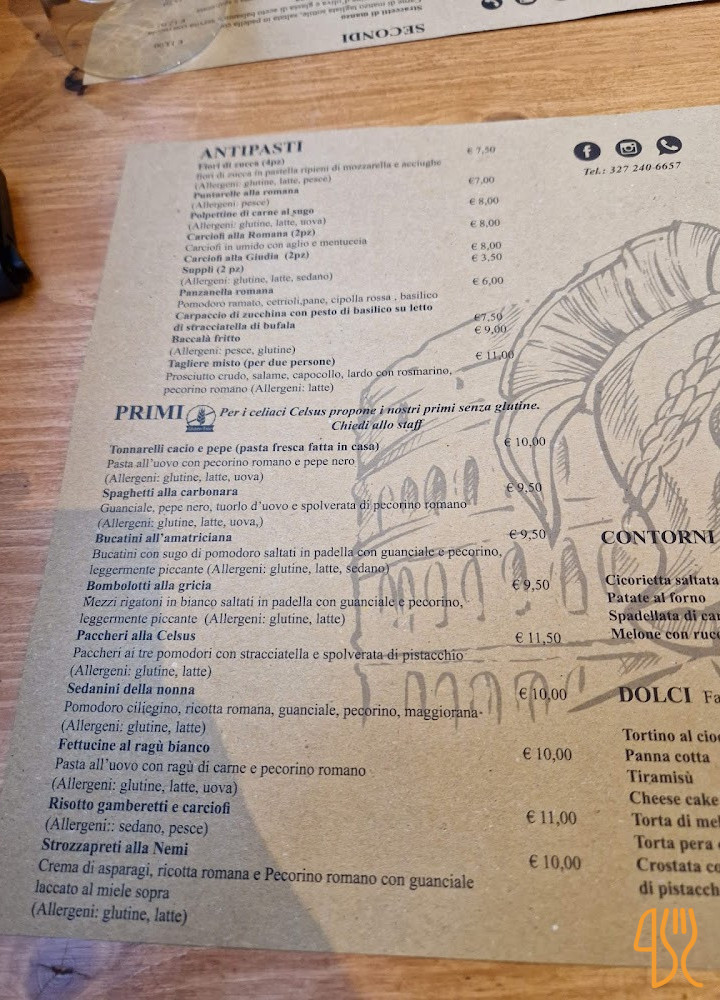 Osteria Romana Celsus Carta