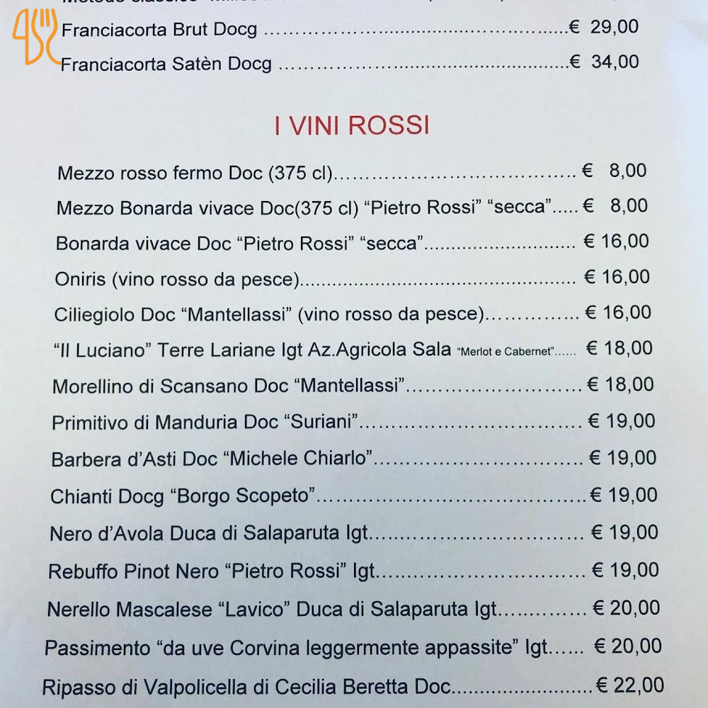 Pizzeria San Marco Arosio Carte