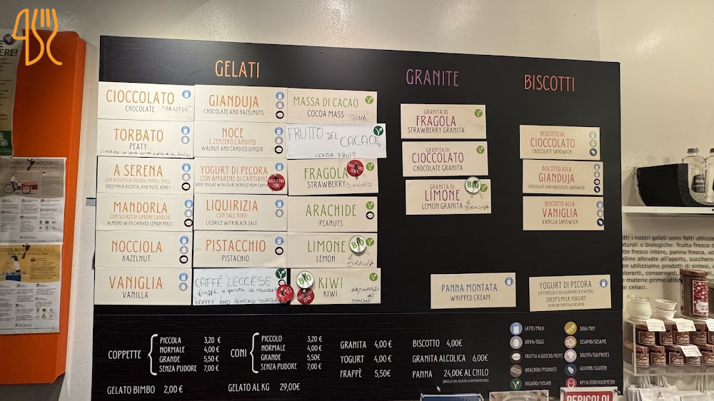 Gelateria De' Coltelli Speisekarte