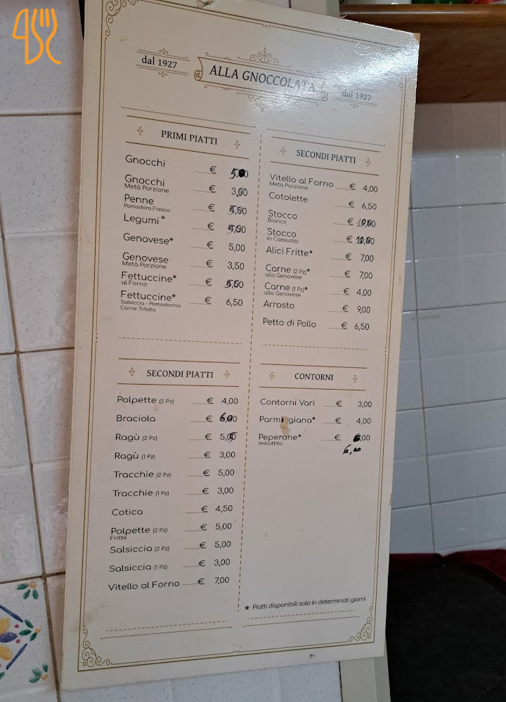 Napoletano “alla Gnoccolata” Antica Trattoria Storica Speisekarte