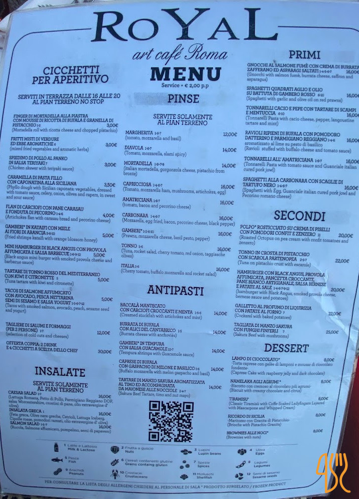 Royal Art Café Carte