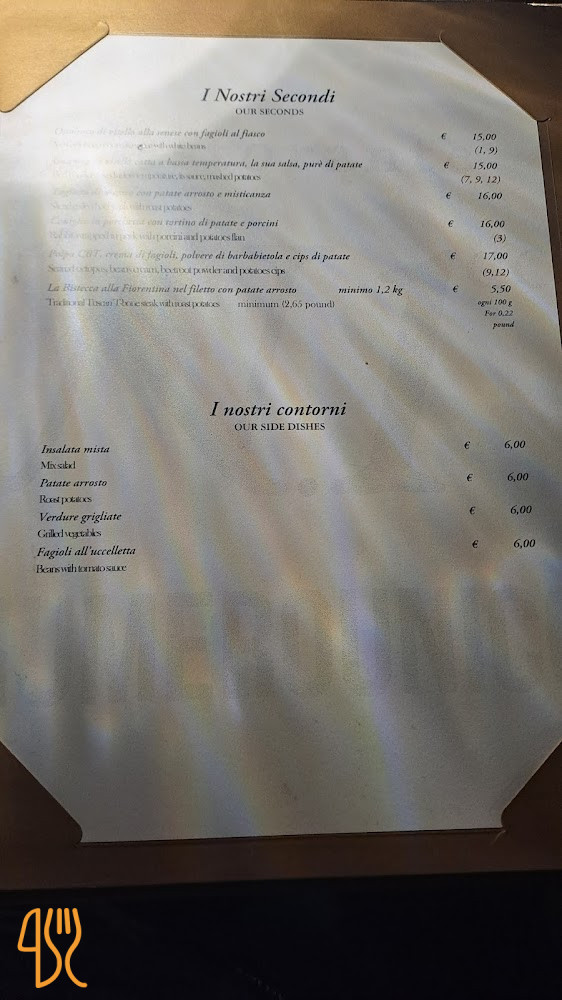 Osteria Numero Unico Speisekarte