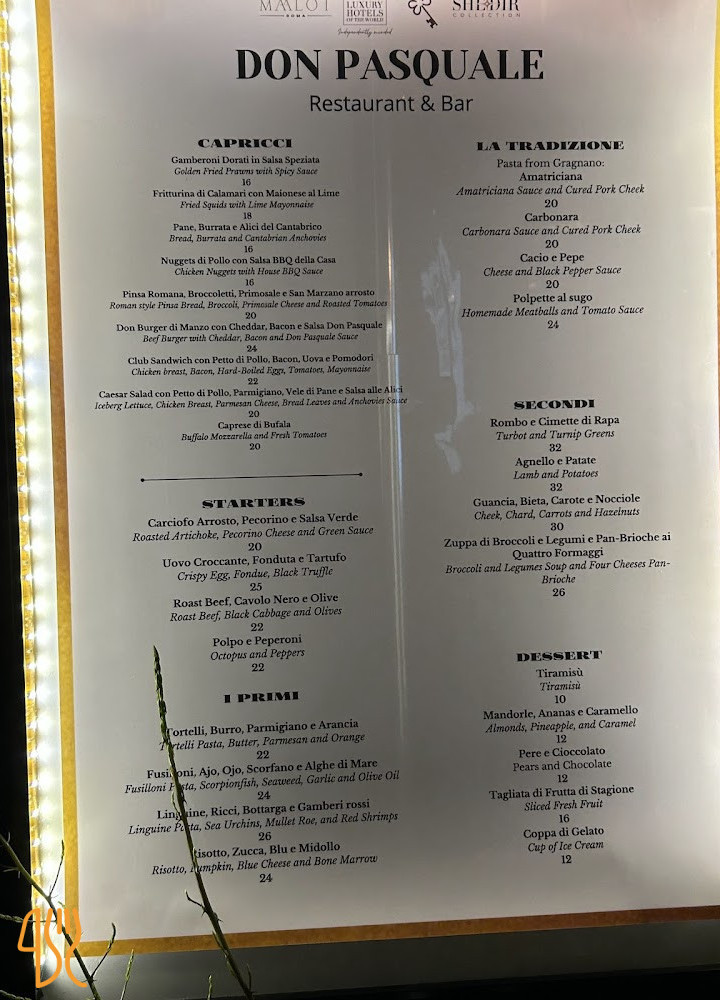 Don Pasquale Restaurant Bar Carte