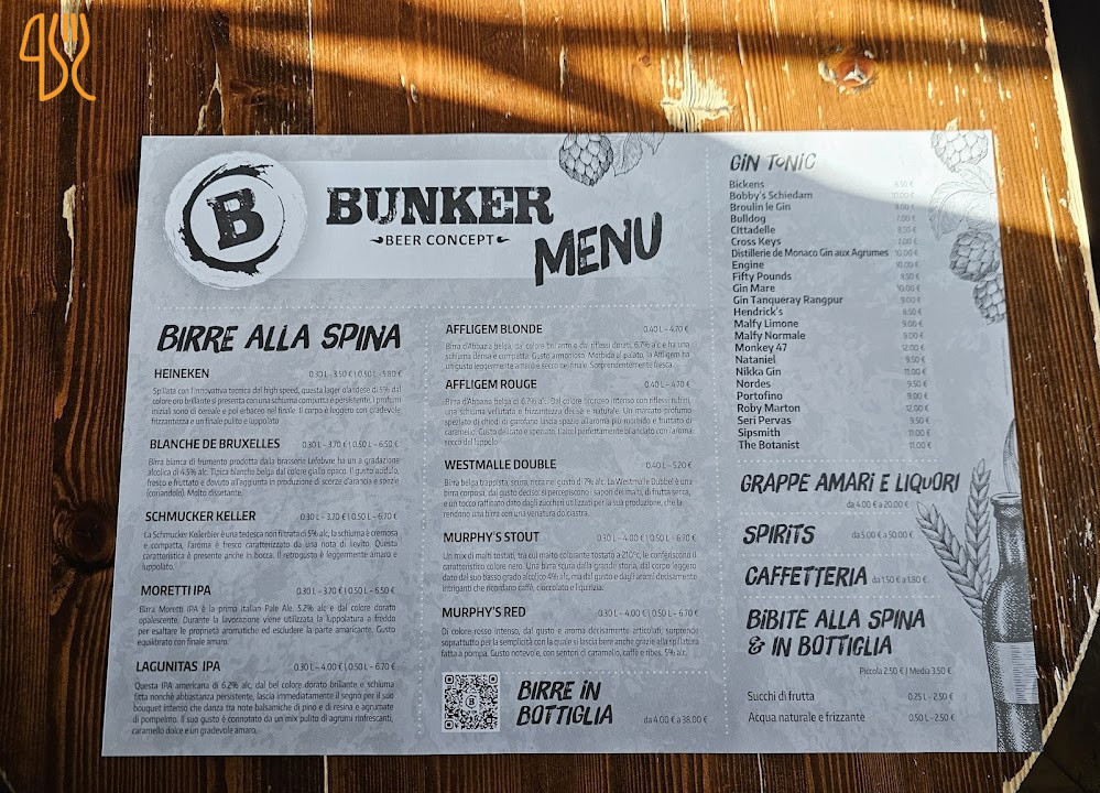 Birreria Bunker Cardápio