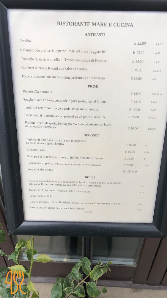 Mare E Cucina Carte