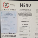 Decimo Pizzabistrot Menu