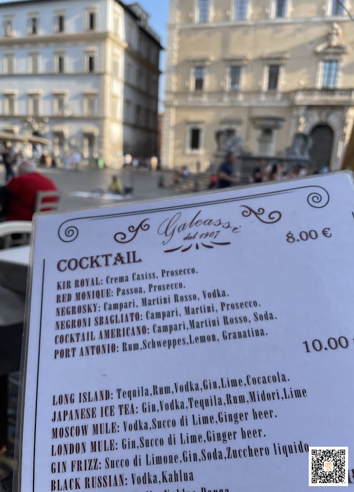 Osteria Galeassi 1907 Trastevere Speisekarte