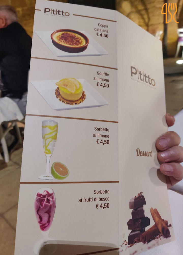 Pititto Speisekarte