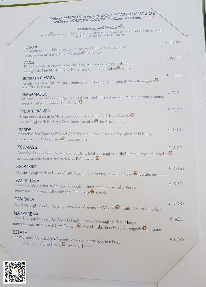 Pizzeria Ciclone Speisekarte