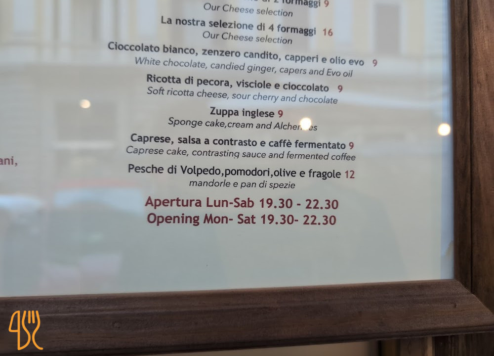 L'arcangelo Speisekarte