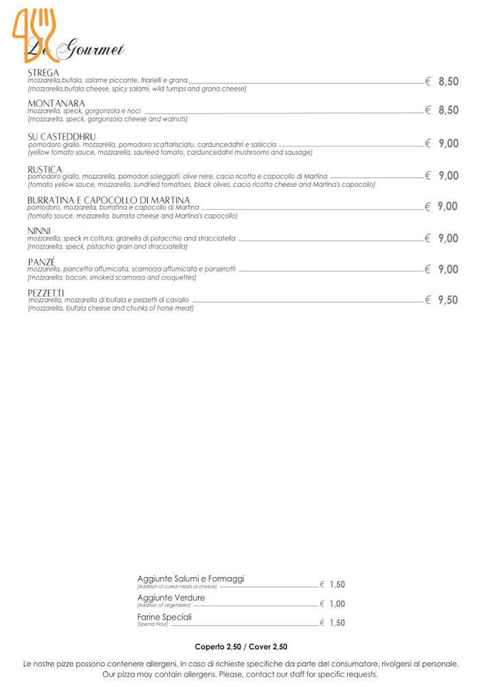 Trattoria Su Casteddhru Cucina Delle Tradizioni Carta