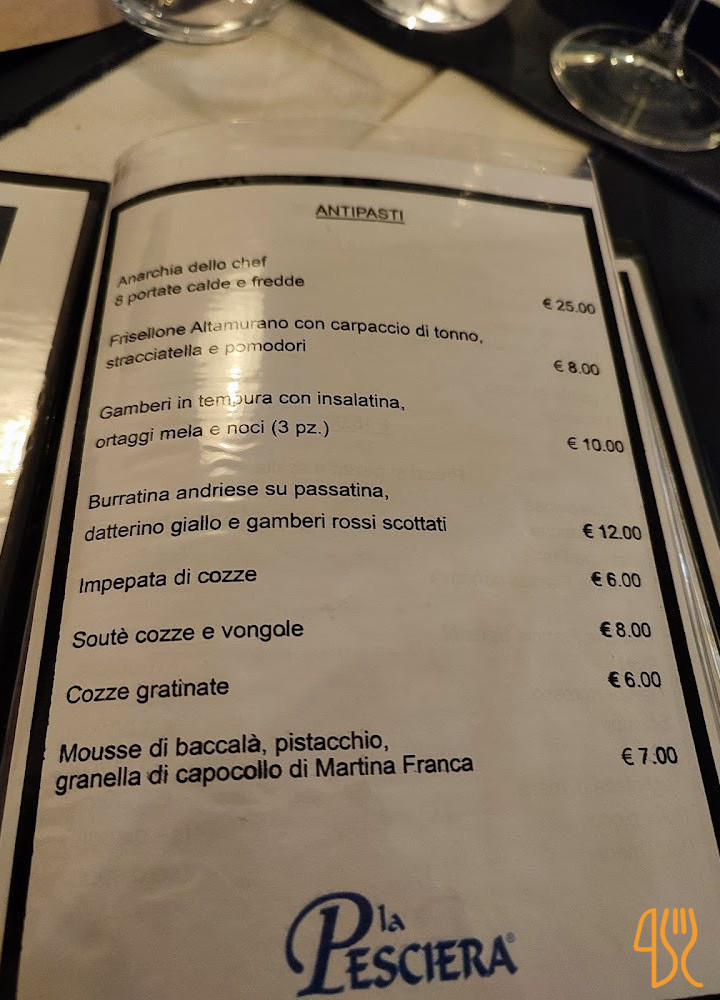 La Pesciera Speisekarte