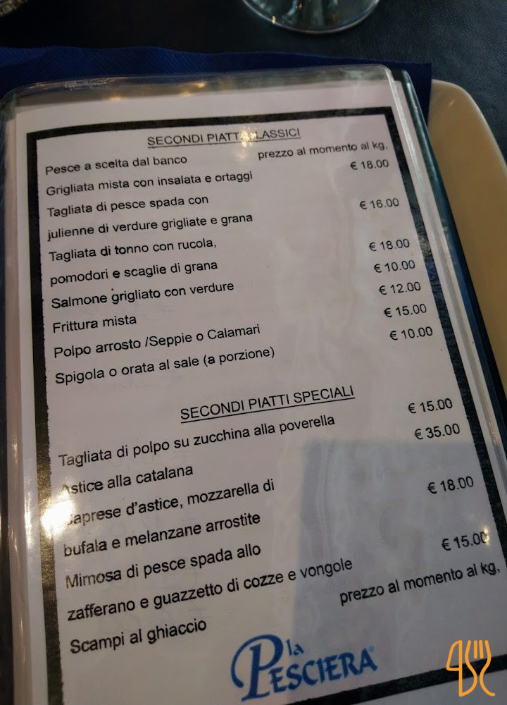 La Pesciera Speisekarte